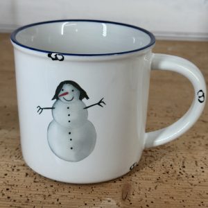 Keramiktasse 460 ml Weihnachtsmotiv mit Schneemann